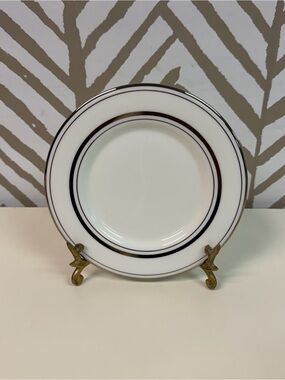 Kate Spade x Lenox Library Platinum Lane White & Silver Saucer